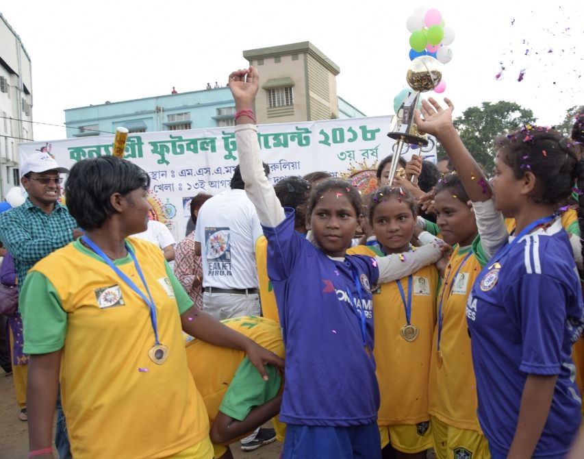 Football tournament for girls organised ny MANT under Kanyashree Prakalpa program