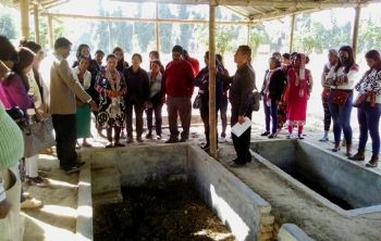 An exposure visit arranged by MANT at a vermi-compost unit for women participants of capacity building training program in Nagaland